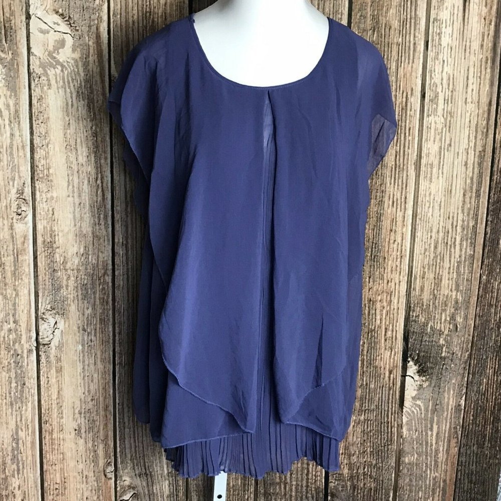 Miilla Women's Blouse Shirt ~ Sz L ~ Cap Sleeve